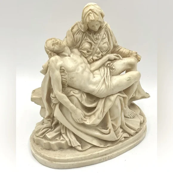 Michelangelo’s Pieta Sculpture by A. Santini: Madonna & Jesus after Crucifixion - Picture 4 of 16